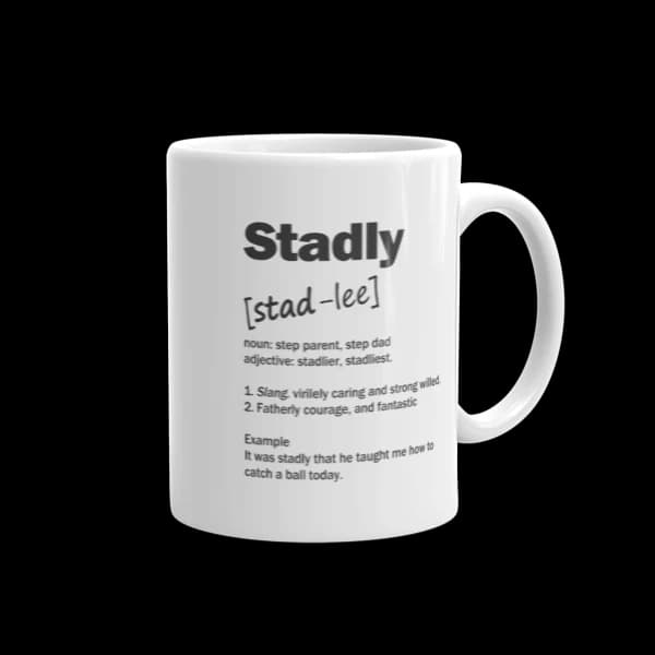 The Stadly Mug — dictionary-style print of the word 'Stadly'